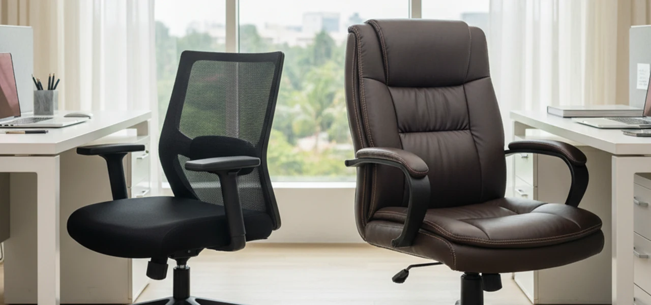 mesh vs. leather office chairs which is better for indian workspaces