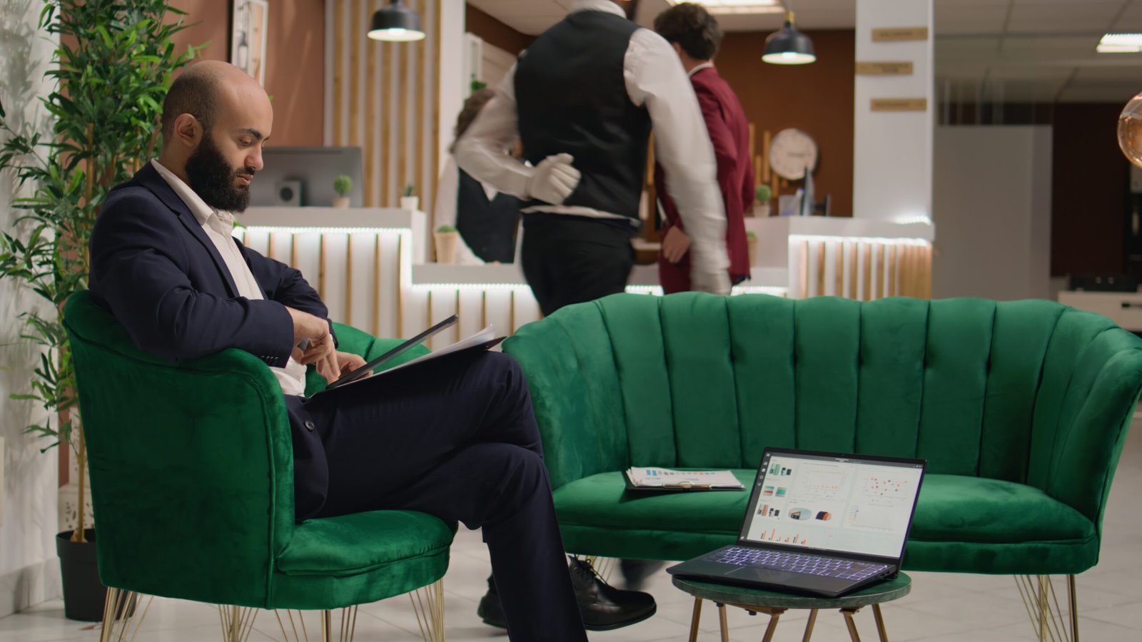 businessmen in suit taking notes